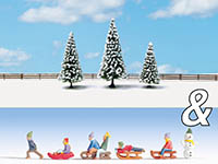 030-94016 - TT - Ausschmückungs-Set Kinder im Schnee & Schneetannen